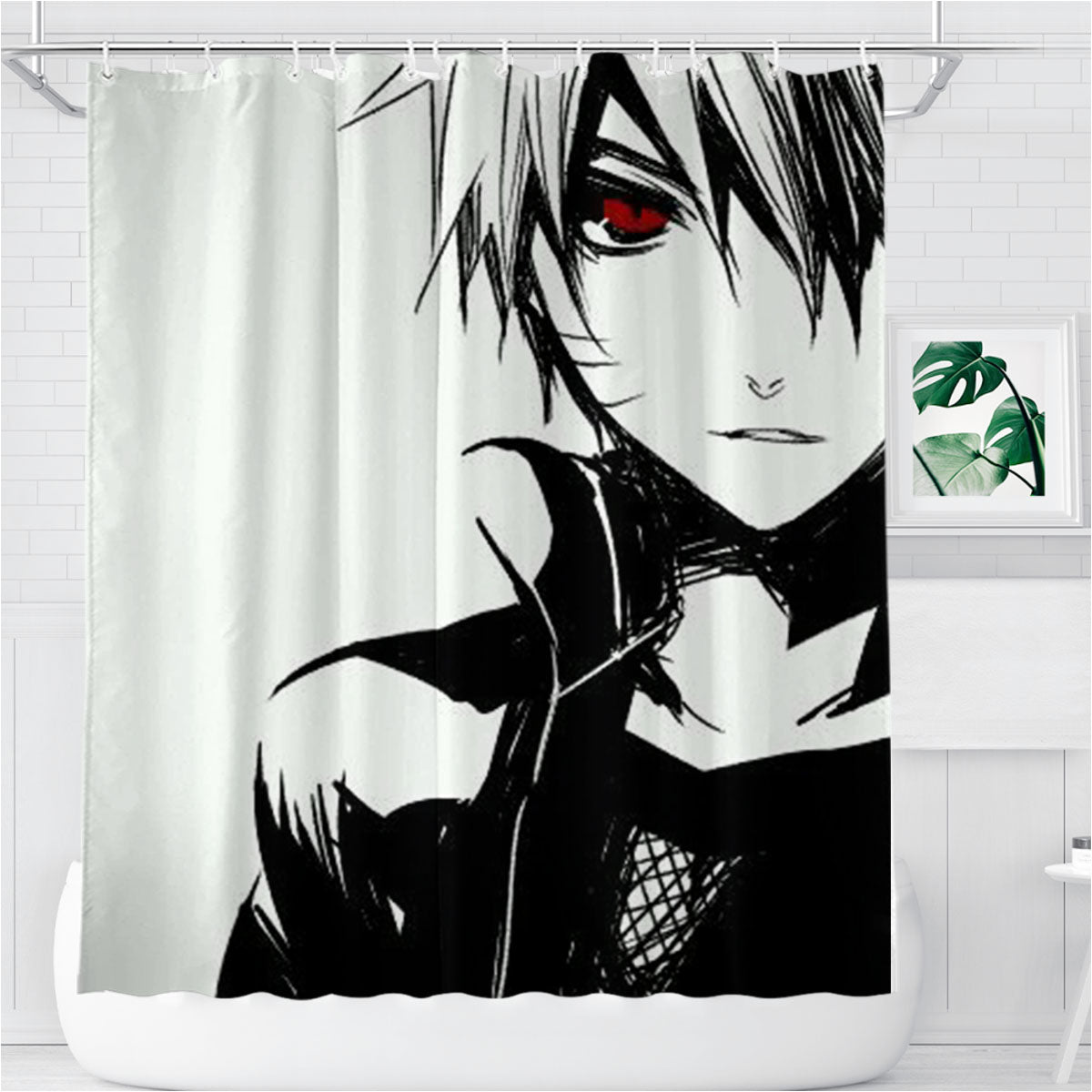 Naruto Eyes Red Bathroom Shower Curtain Fabric Waterproof | 66 X 72 Inch