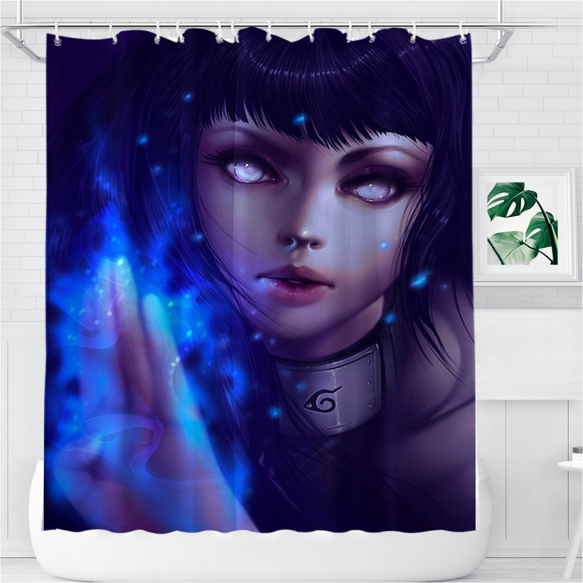Naruto Hinata Chakra Bathroom Shower Curtain Fabric Waterproof | 66 X 72 Inch