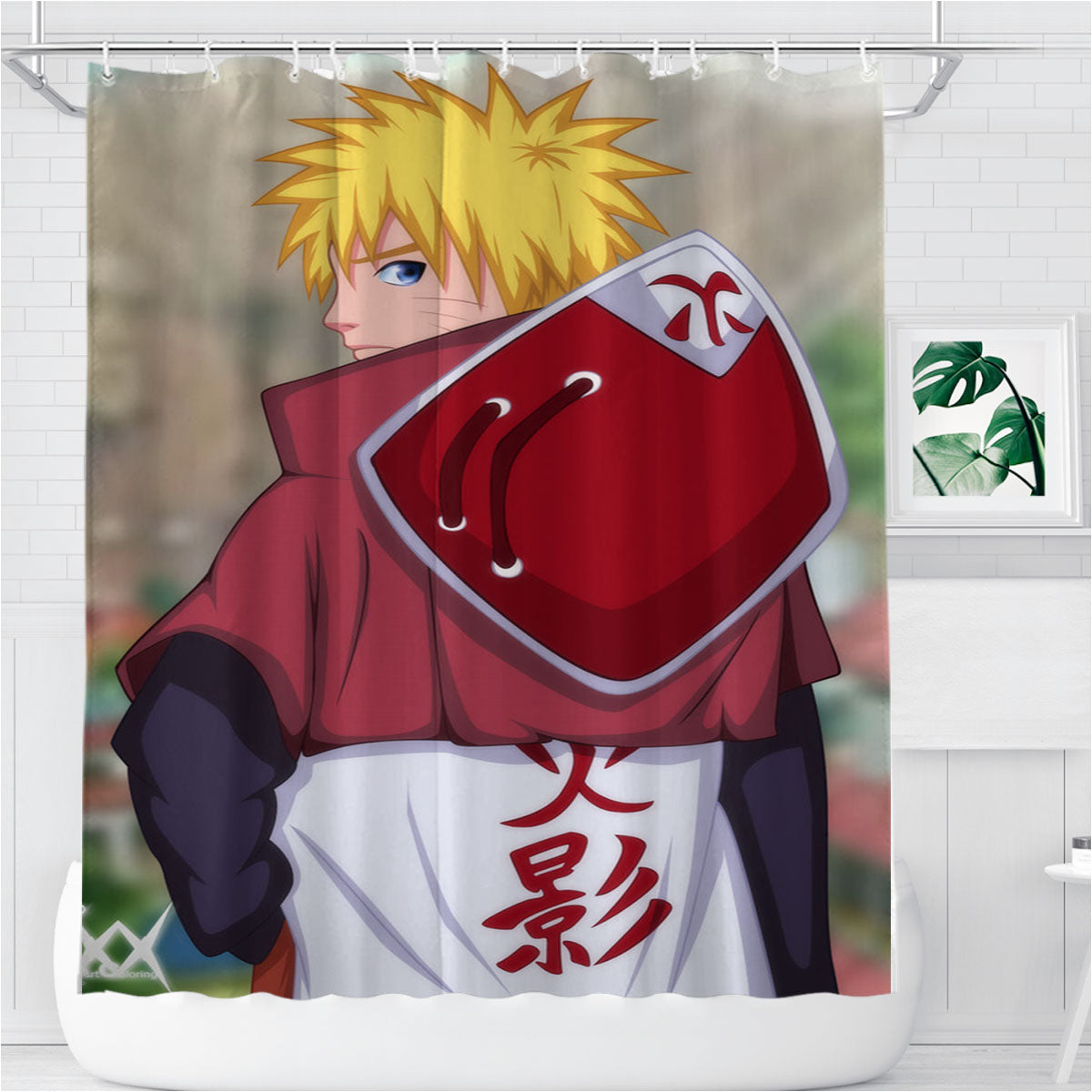 Naruto Hokage Minato Bathroom Shower Curtain Fabric Waterproof | 66 X 72 Inch