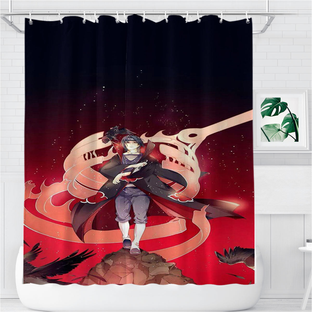 Naruto Itachi Susanoo Bathroom Shower Curtain Fabric Waterproof | 66 X 72 Inch