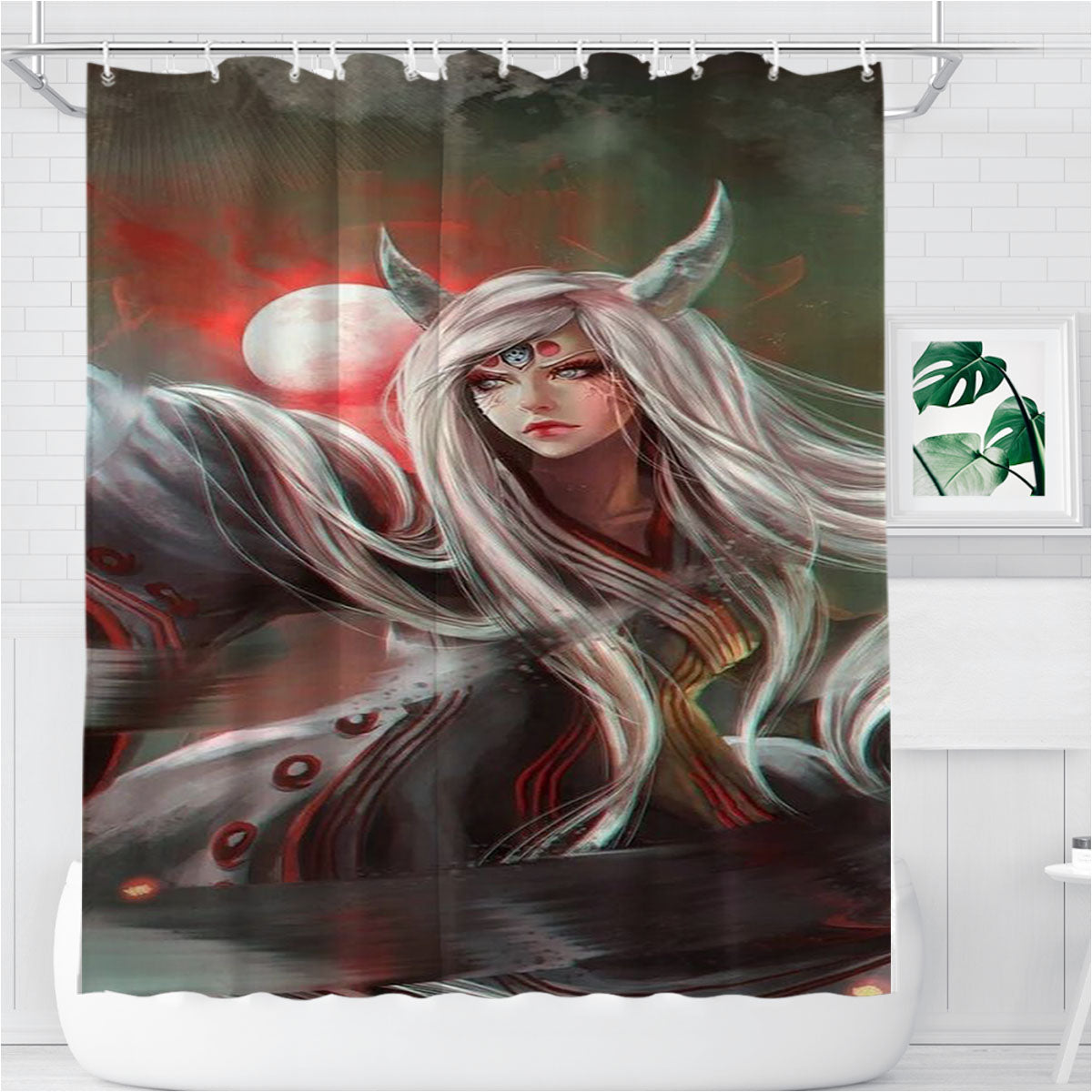 Naruto Kaguya Otsutsuki Bathroom Shower Curtain Fabric Waterproof | 66 X 72 Inch