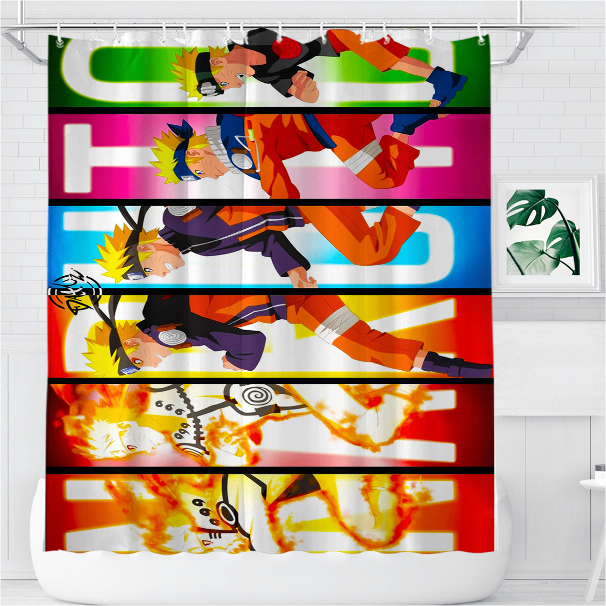 Naruto Uzumaki Growth Bathroom Shower Curtain Fabric Waterproof | 66 X 72 Inch