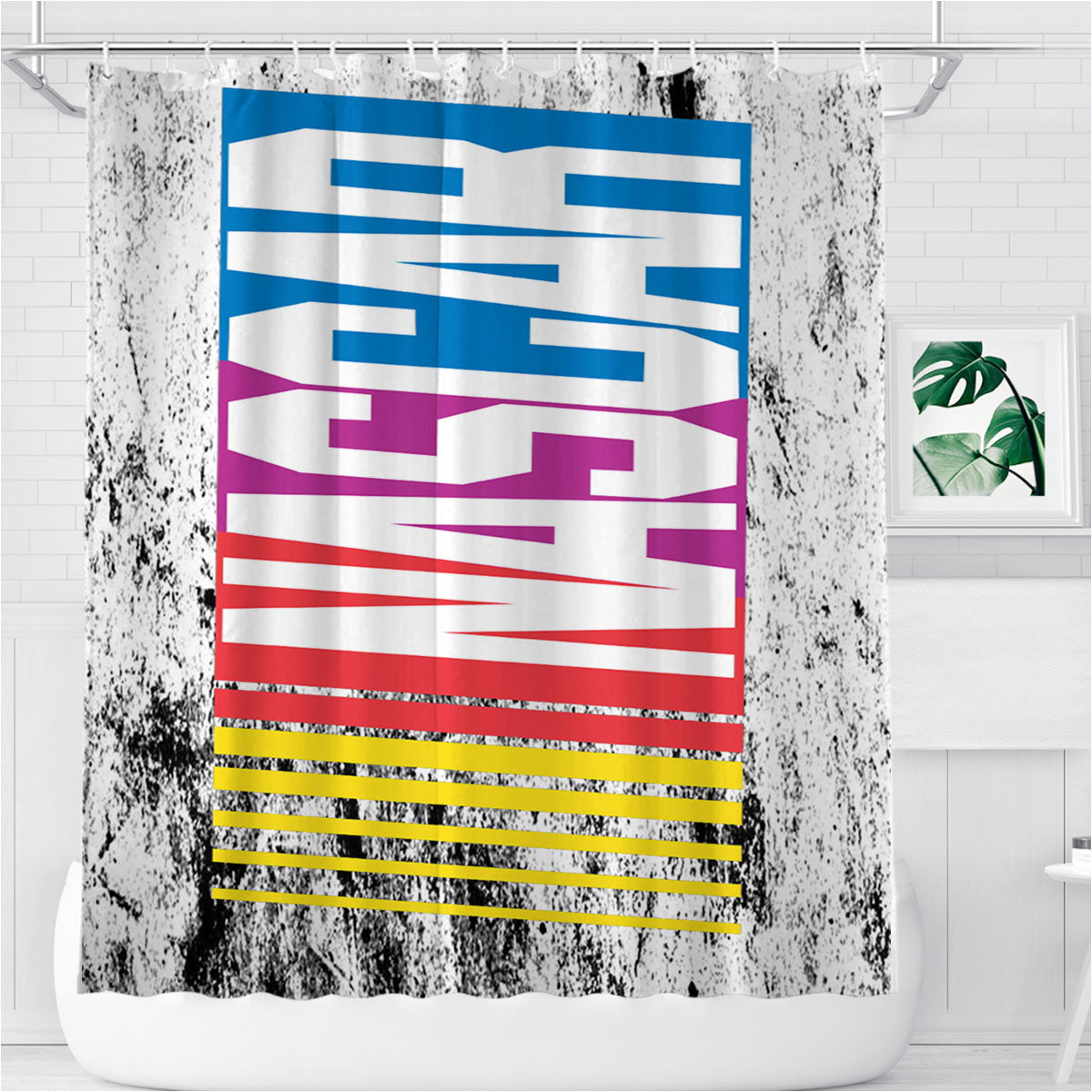 Nascar Grunge Logo Bathroom Shower Curtain Fabric Waterproof | 66 X 72 Inch