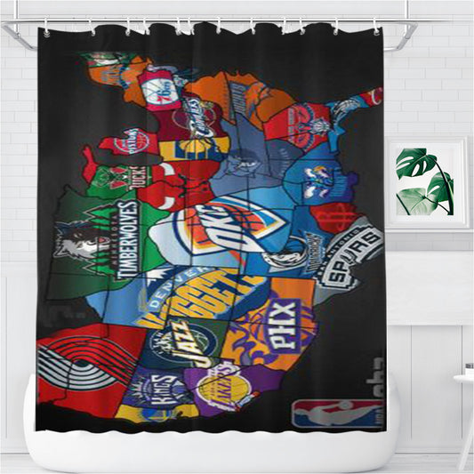 Nation League Bathroom Shower Curtain Fabric Waterproof | 66 X 72 Inch