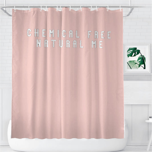 Natural Hair Chemical Free Naturally Me Pink Bathroom Shower Curtain Fabric Waterproof | 66 X 72 Inch