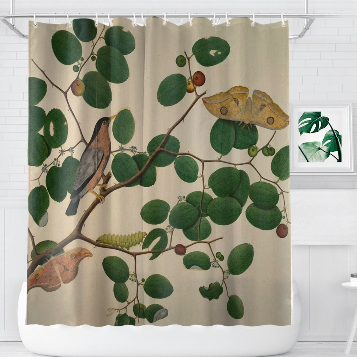 Nature Bathroom Shower Curtain Fabric Waterproof | 66 X 72 Inch