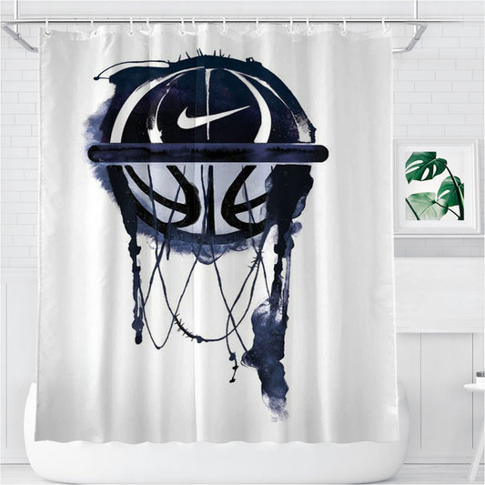 Personalized Nbl Nike Basketball Shower Curtain Farmhouse Bathroom Decor