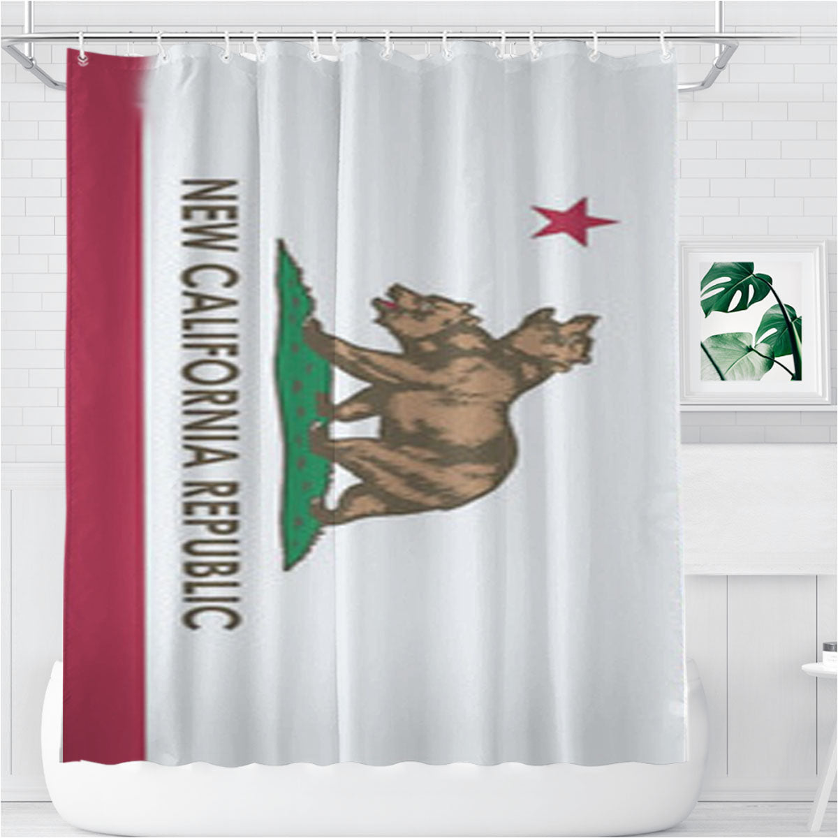 Ncr Fallout New California Republic Bathroom Shower Curtain Fabric Waterproof | 66 X 72 Inch