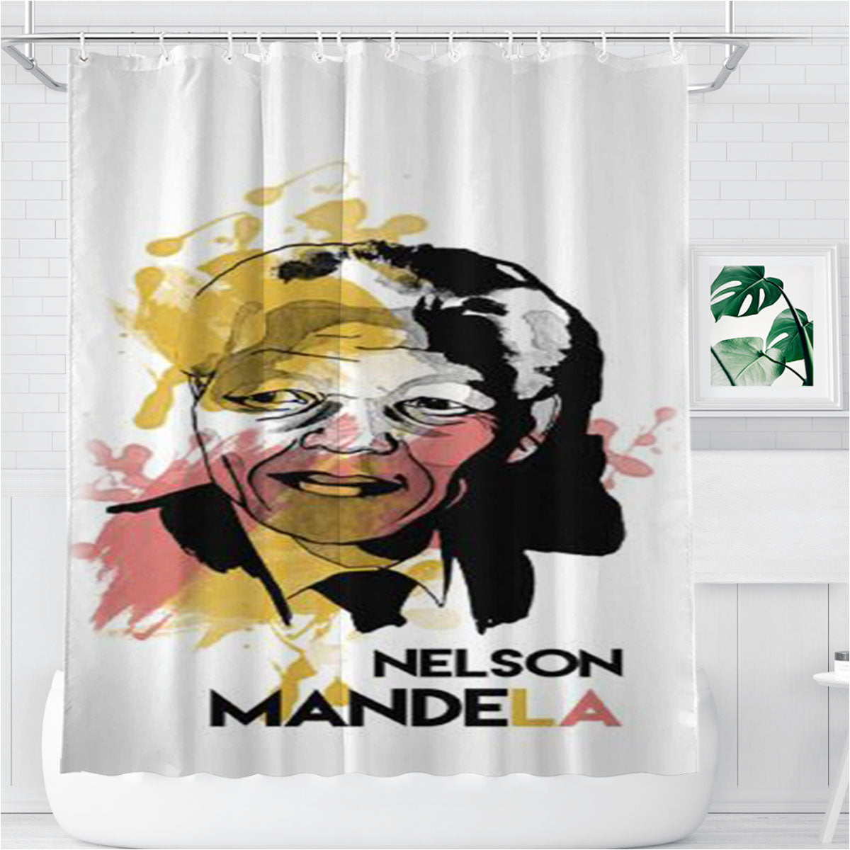 Nelson Mandela Bathroom Shower Curtain Fabric Waterproof | 66 X 72 Inch