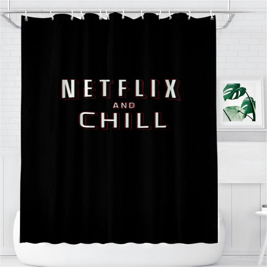Personalized Netflix And Chill Shower Curtain Farmhouse Bathroom Decor