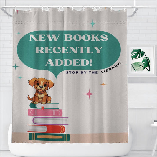 Personalized New Books Recently Added Shower Curtain Farmhouse Bathroom Decor