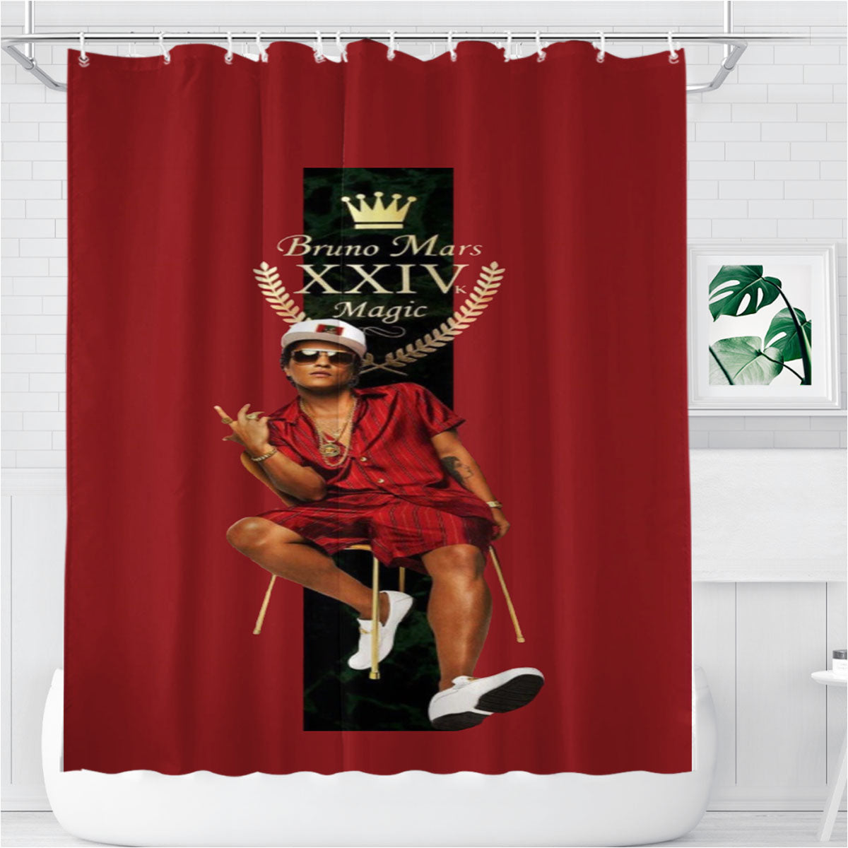 New Bruno Mars 4K Magic Music St Bathroom Shower Curtain Fabric Waterproof | 66 X 72 Inch