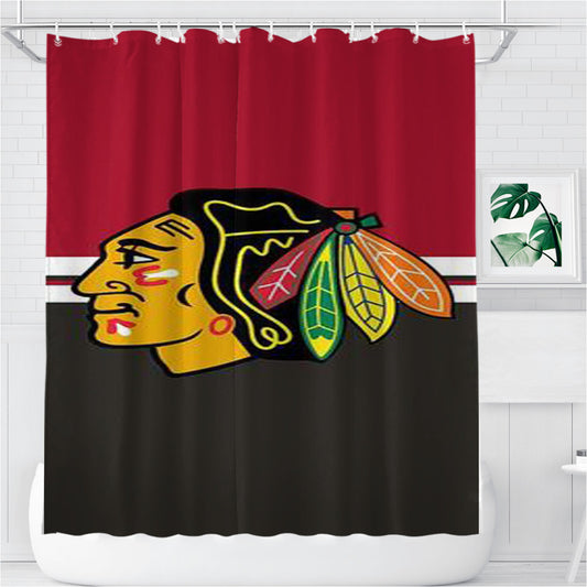 New Chicago Blackhawks Bathroom Shower Curtain Fabric Waterproof