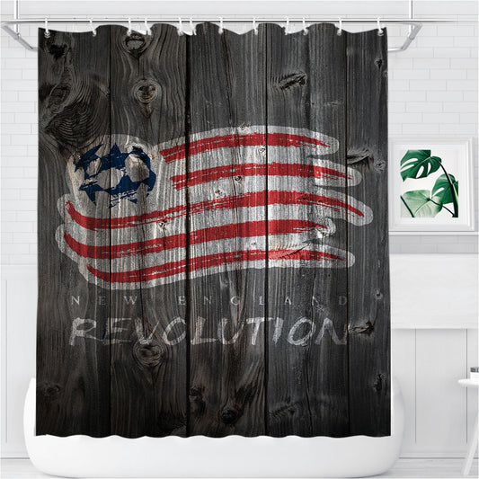 New England Revolution Bathroom Shower Curtain Fabric Waterproof | 66 X 72 Inch