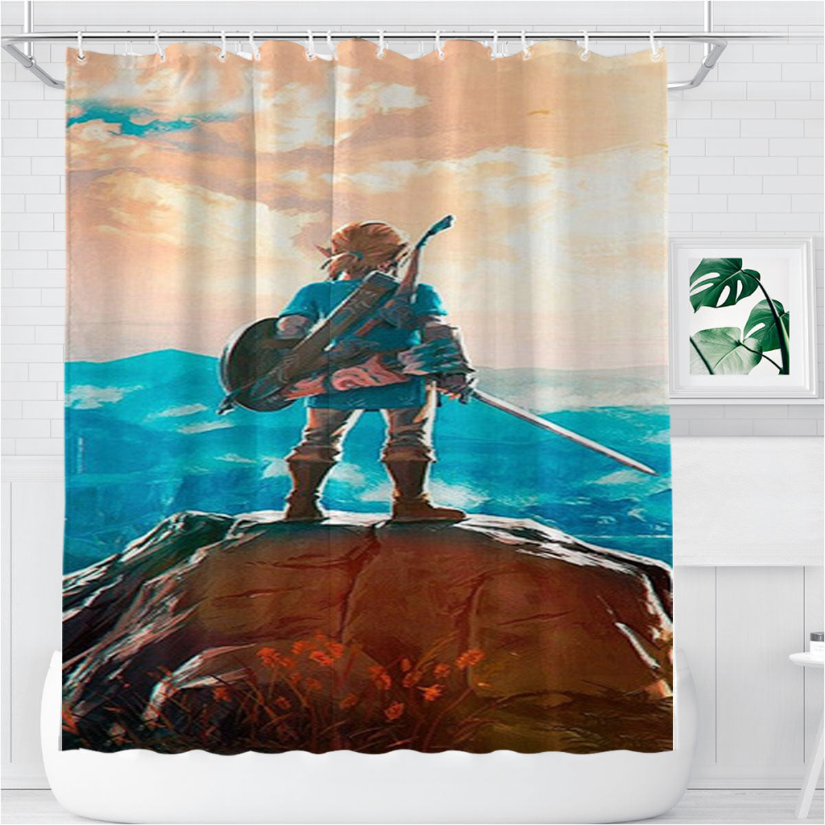 New Legend Of Zelda Bathroom Shower Curtain Fabric Waterproof | 66 X 72 Inch