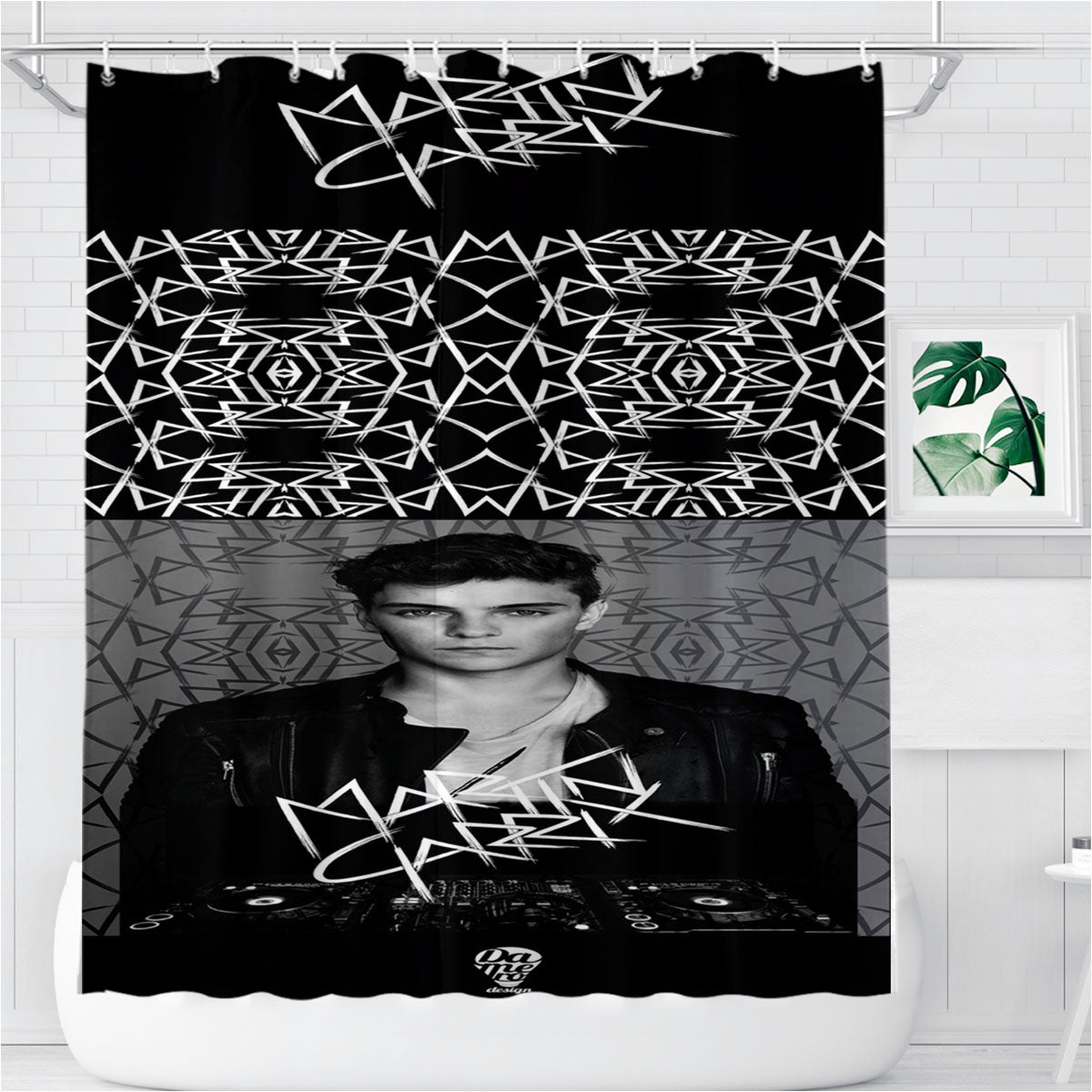New Martin Garrixs Logo And Pattern Bathroom Shower Curtain Fabric Waterproof | 66 X 72 Inch