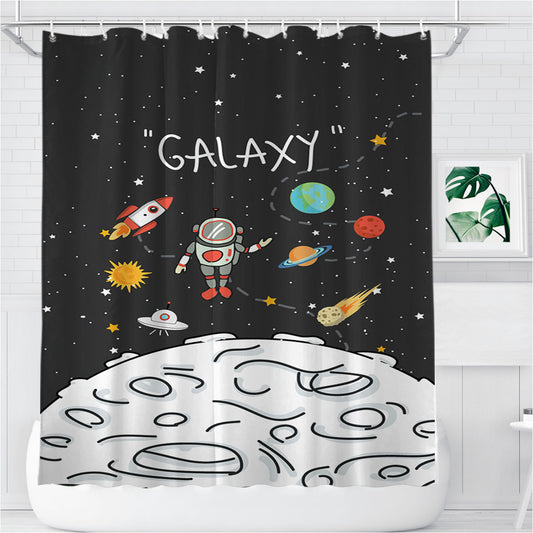 Personalized New Sky Space Planet Astronaut Shower Curtain Farmhouse Bathroom Decor