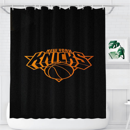 Personalized New York Knicks Logo Basketball Shower Curtain Farmhouse Bathroom Decor