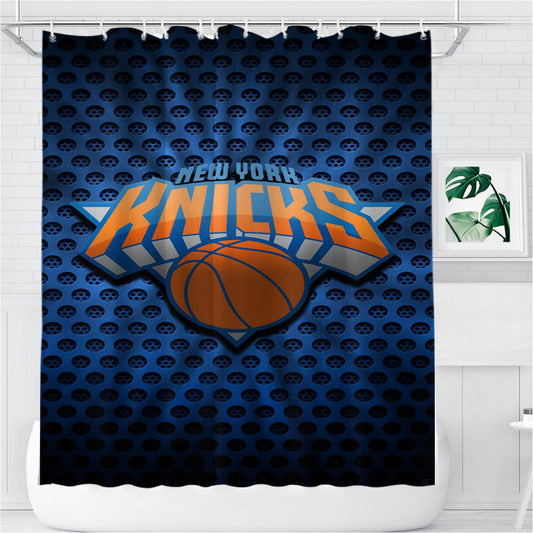 New York Knicks Logo Blue Bathroom Shower Curtain Fabric Waterproof | 66 X 72 Inch
