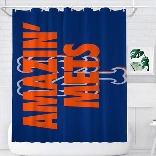 New York Mets Amazing Mets Bathroom Shower Curtain Fabric Waterproof | 66 X 72 Inch