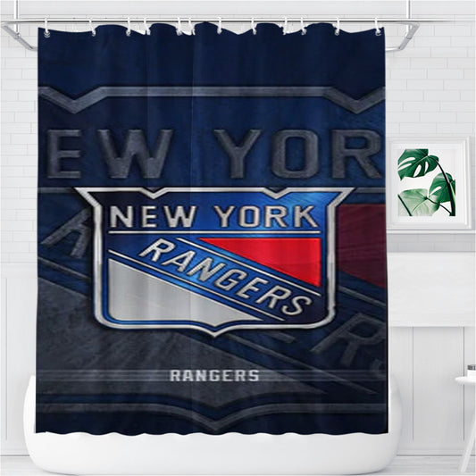 New York Rangers 13 Bathroom Shower Curtain Fabric Waterproof | 66 X 72 Inch