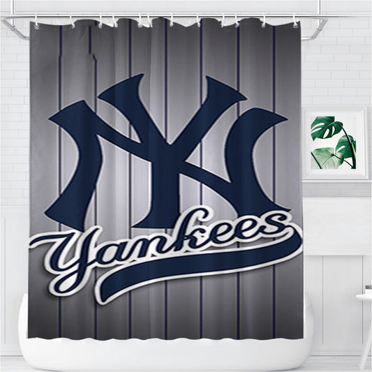 New York Yankees Bathroom Shower Curtain Fabric Waterproof