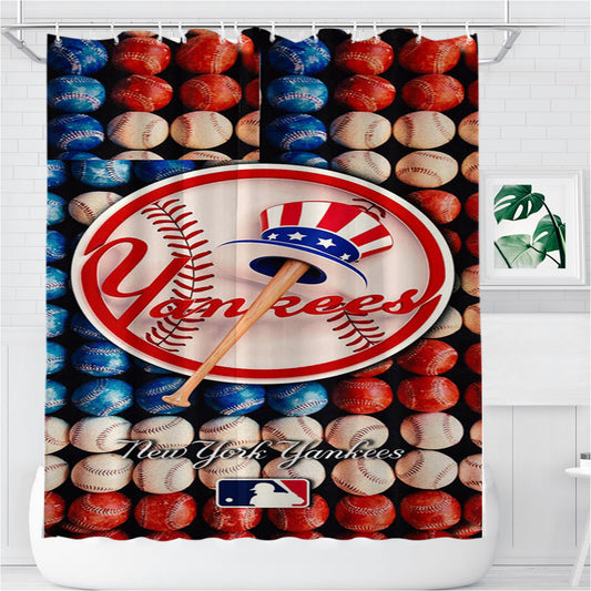 Personalized New York Yankees Baseball Mlb Best Shower Curtain Farmhouse Bathroom Decor