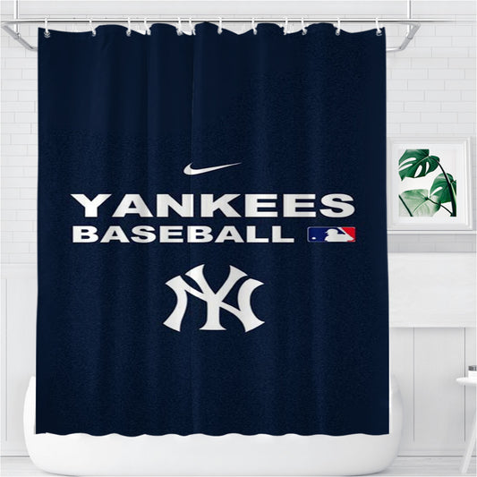 Personalized New York Yankees Nike Shower Curtain Farmhouse Bathroom Decor