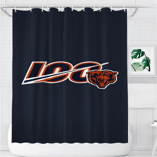 Personalized Nfl 100Th Chicago Bears Wallpapers Shower Curtain Farmhouse Bathroom Decor