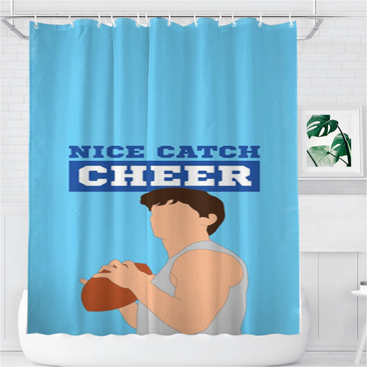 Nice Catch Cheer Bathroom Shower Curtain Fabric Waterproof