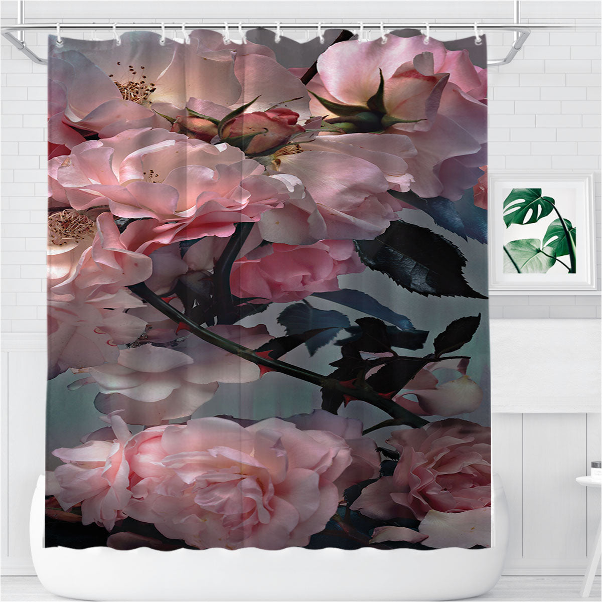 Nick Knight Photography Flowers Bathroom Shower Curtain Fabric Waterproof | 66 X 72 Inch