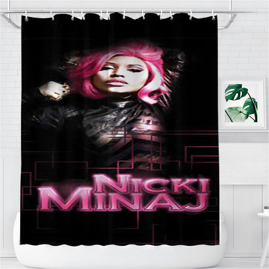 Personalized Nicki Minaj Pink Lines Shower Curtain Farmhouse Bathroom Decor