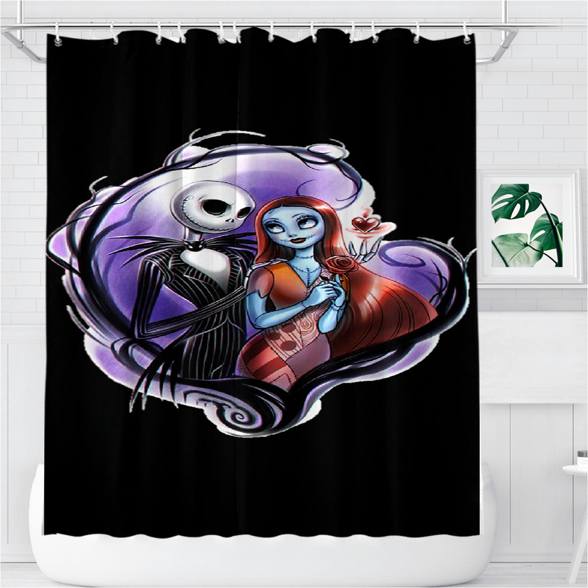 Nightmare Before Christmas Clothes Bathroom Shower Curtain Fabric Waterproof | 66 X 72 Inch