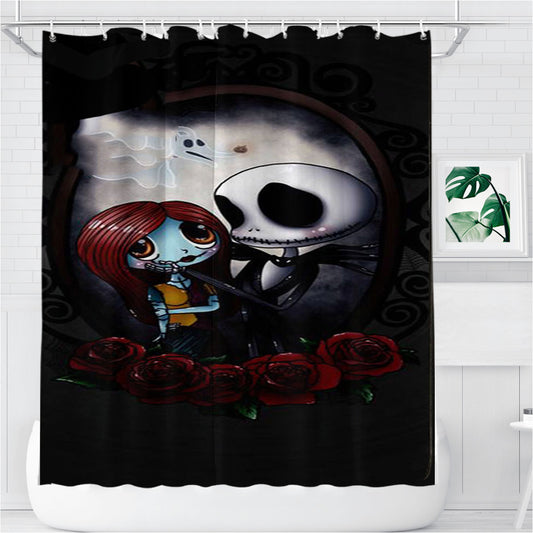 Personalized Nightmare Before Christmas Kawaii Shower Curtain Farmhouse Bathroom Decor