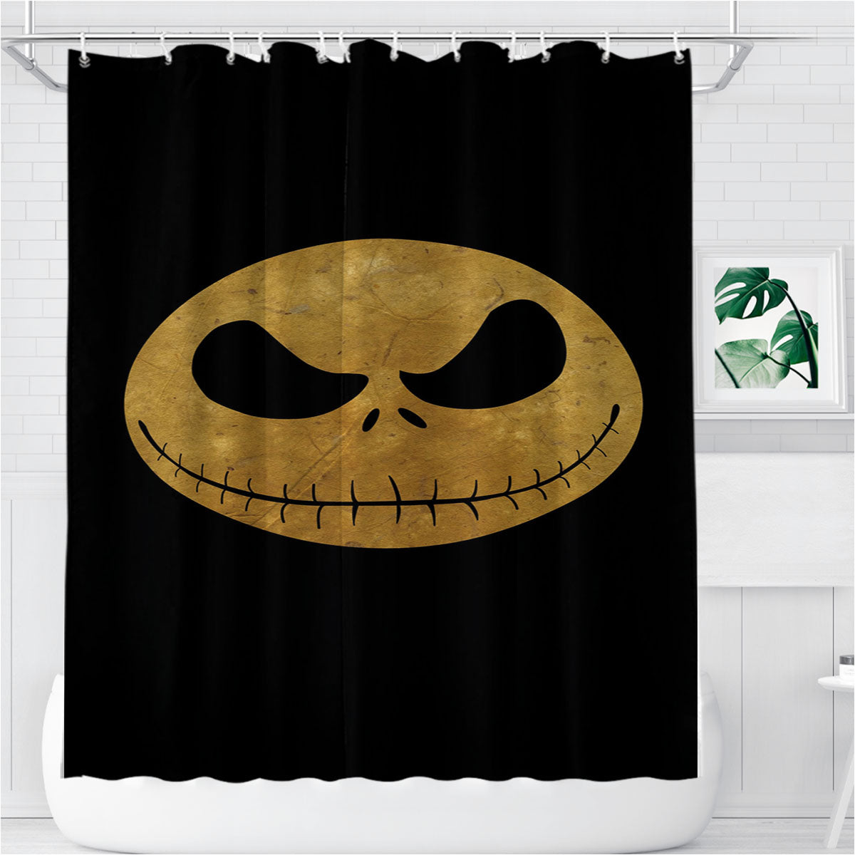 Nightmare Before Christmas Parallax Bathroom Shower Curtain Fabric Waterproof | 66 X 72 Inch