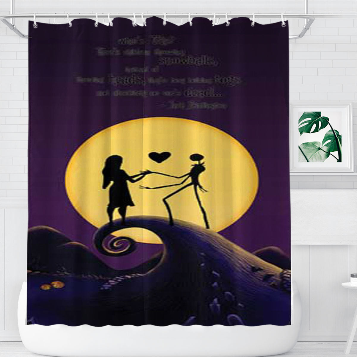 Nightmare Before Christmas Whats This Bathroom Shower Curtain Fabric Waterproof | 66 X 72 Inch
