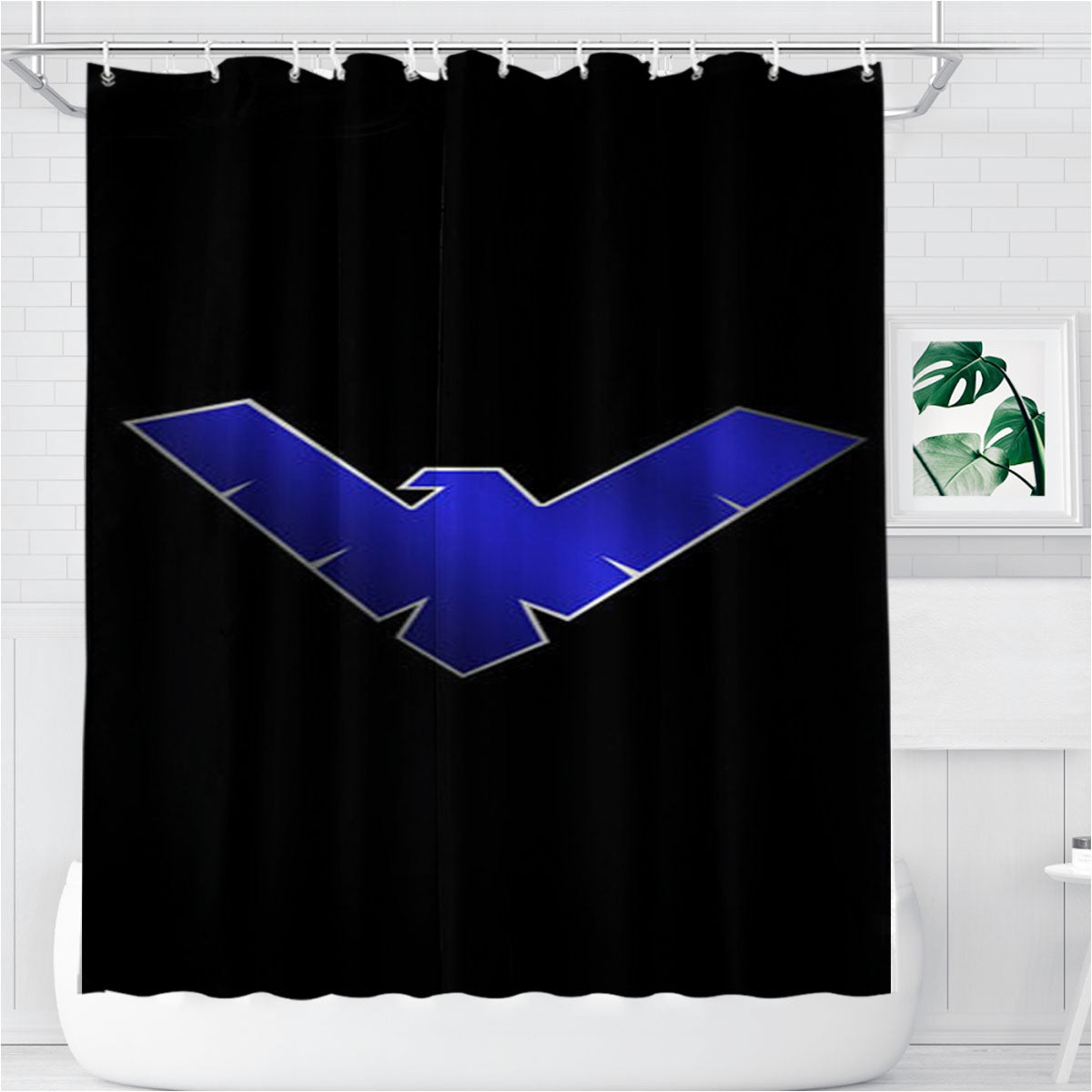 Nightwing Bathroom Shower Curtain Fabric Waterproof | 66 X 72 Inch