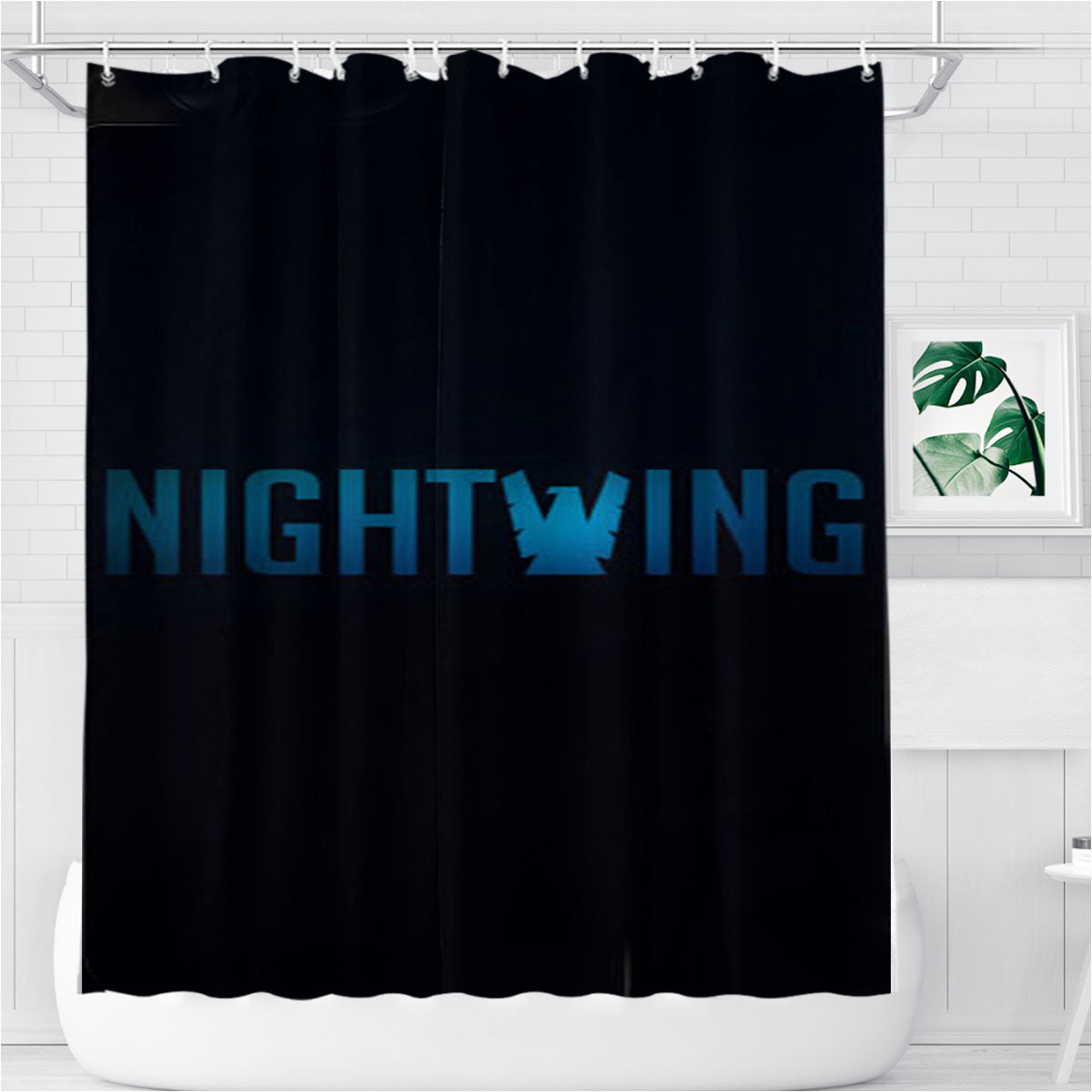 Nightwing Dc Bathroom Shower Curtain Fabric Waterproof | 66 X 72 Inch