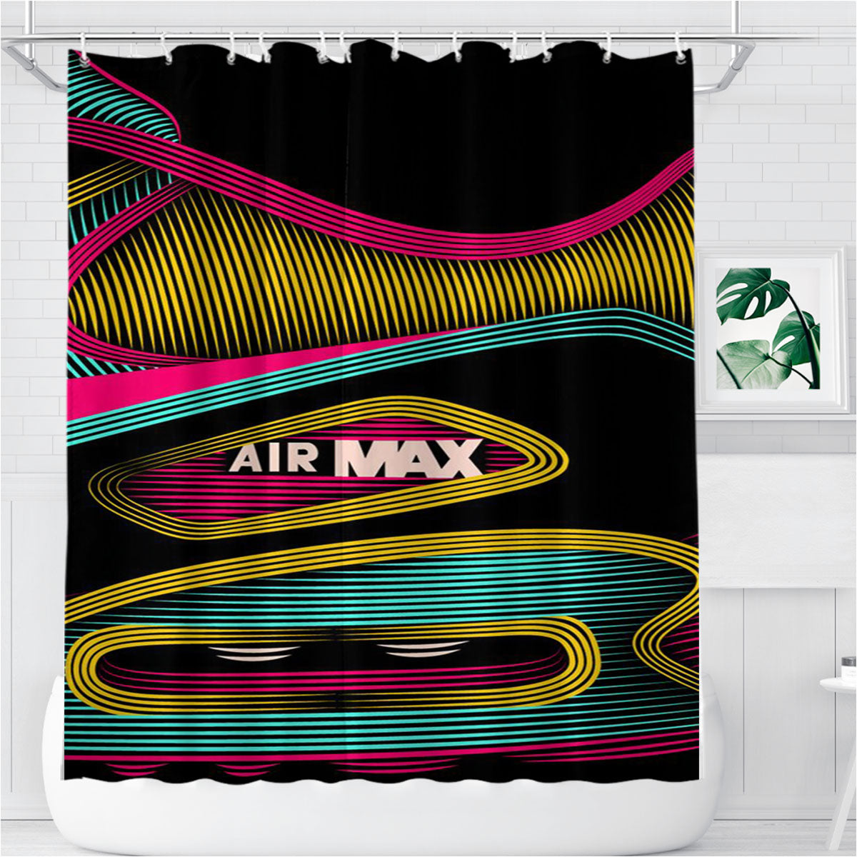 Nike Air Max Texture Bathroom Shower Curtain Fabric Waterproof | 66 X 72 Inch