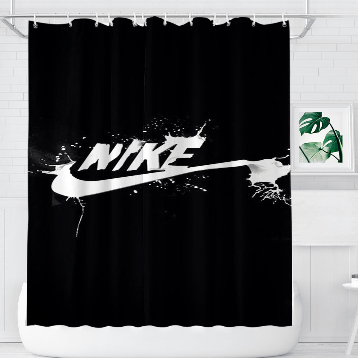 Nike Art Bathroom Shower Curtain Fabric Waterproof | 66 X 72 Inch