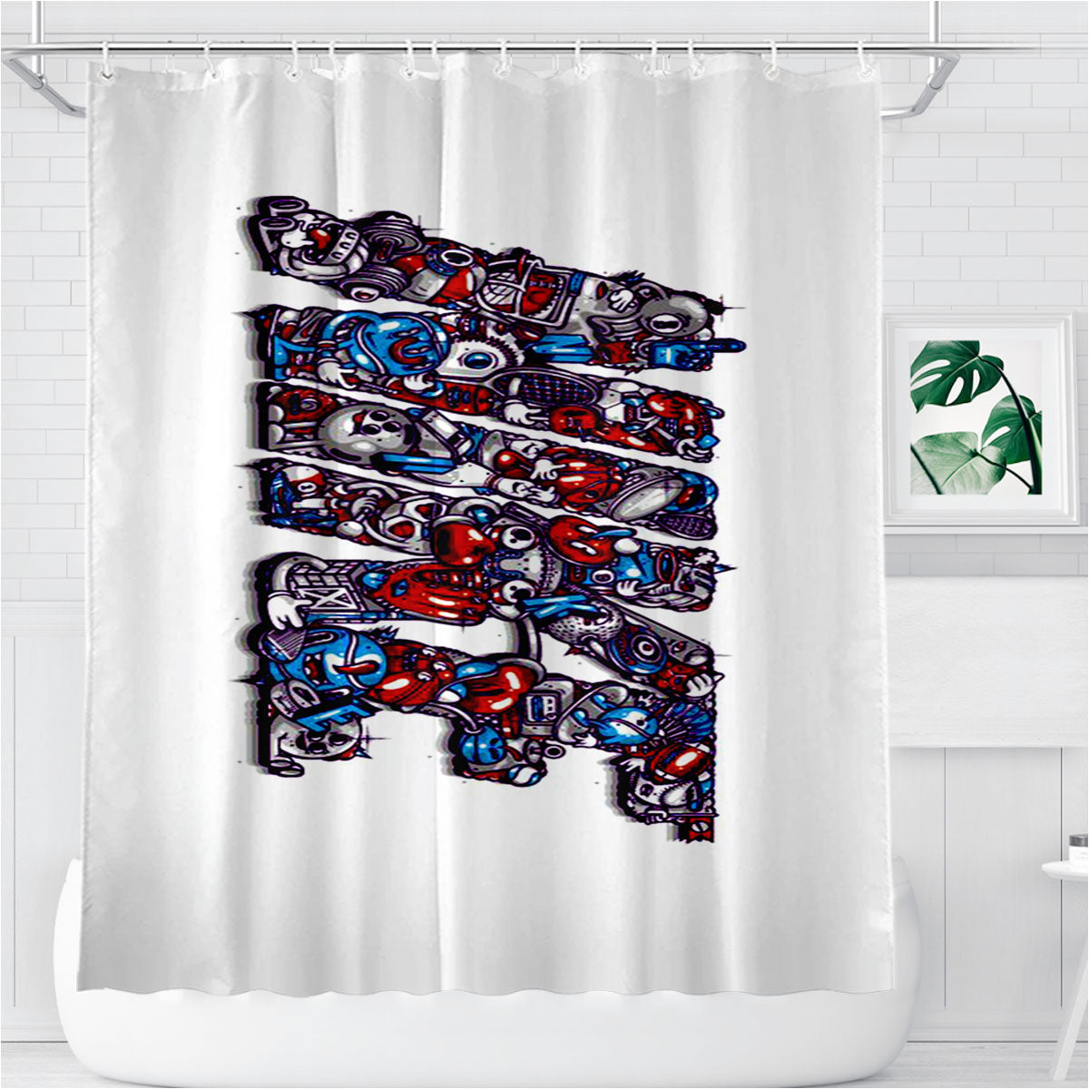 Nike Artisti Grafici Bathroom Shower Curtain Fabric Waterproof | 66 X 72 Inch
