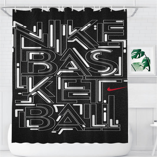 Nike Basket Ball Bathroom Shower Curtain Fabric Waterproof | 66 X 72 Inch