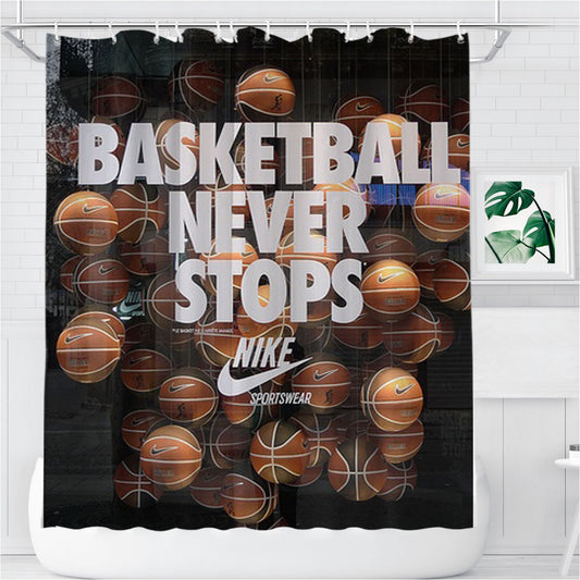 Personalized Nike Basketball Shower Curtain Farmhouse Bathroom Decor