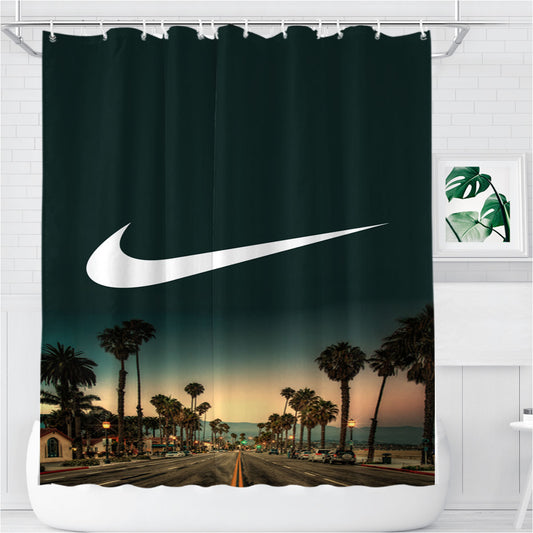 Nike California Way Bathroom Shower Curtain Fabric Waterproof | 66 X 72 Inch