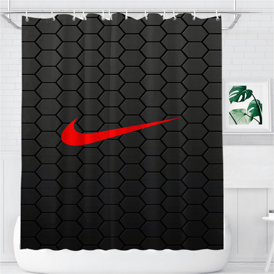 Nike Carbon Bathroom Shower Curtain Fabric Waterproof | 66 X 72 Inch