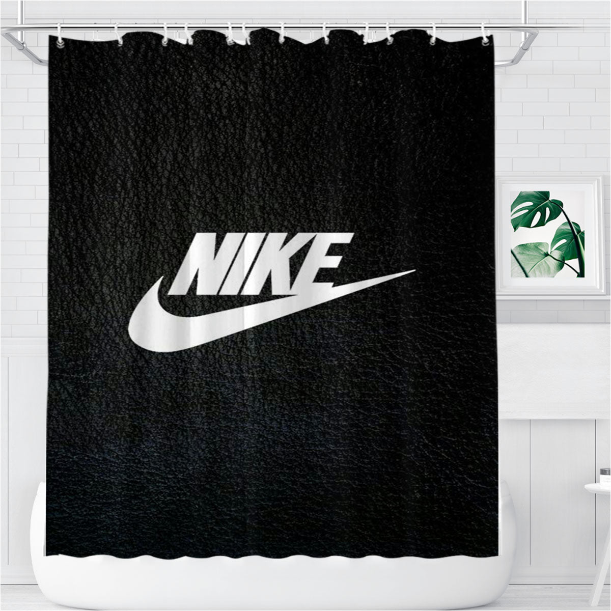 Nike Carbon Art Bathroom Shower Curtain Fabric Waterproof | 66 X 72 Inch