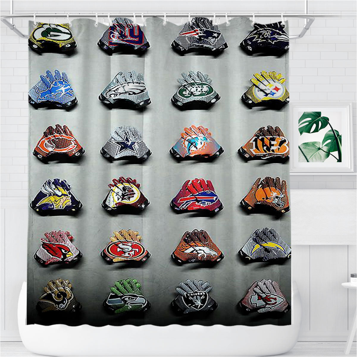 Nike Collab The Nfl Bathroom Shower Curtain Fabric Waterproof | 66 X 72 Inch