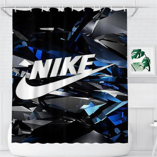 Nike Crystal Logo Bathroom Shower Curtain Fabric Waterproof | 66 X 72 Inch