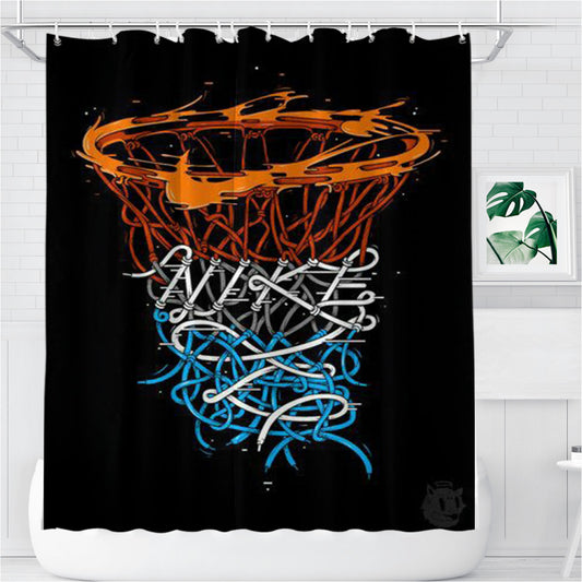 Nike Doodle Art Wight Bathroom Shower Curtain Fabric Waterproof | 66 X 72 Inch