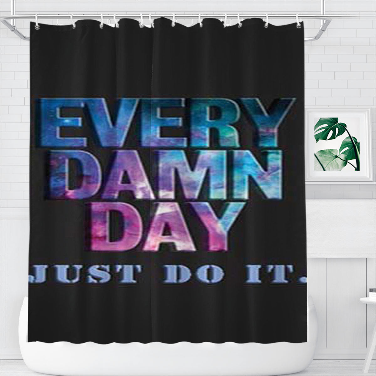Nike Every Damn Day Rainbow Bathroom Shower Curtain Fabric Waterproof | 66 X 72 Inch